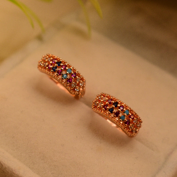 Gorgeous Unique Design Gold Plated Crystal Stones Earrings For Girls/women