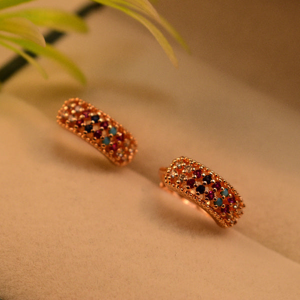 Gorgeous Unique Design Gold Plated Crystal Stones Earrings For Girls/women