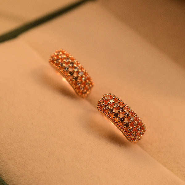 Gorgeous Unique Design Gold Plated Crystal Stones Earrings For Girls/women