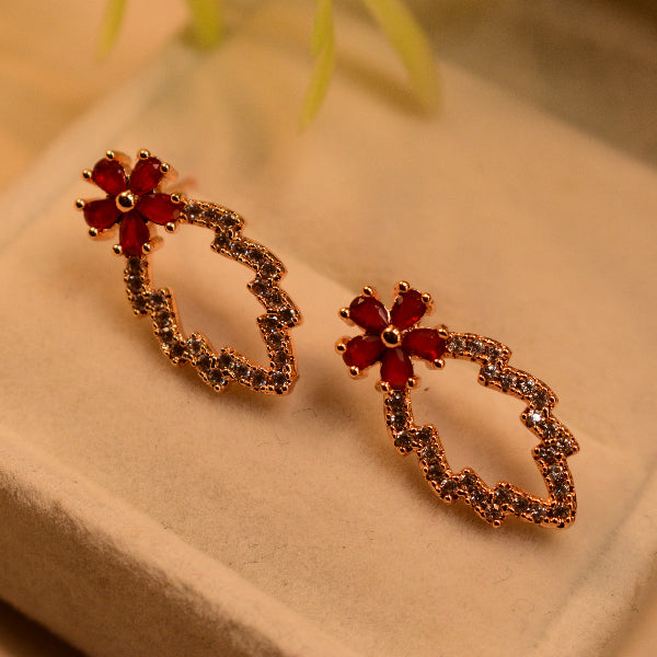 Beautiful Unique Design Gold Plated Crystal Stones Earrings For Girls/women