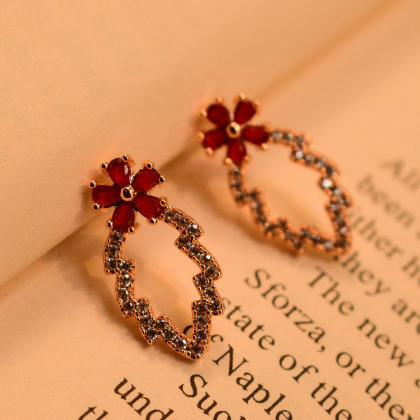 Beautiful Unique Design Gold Plated Crystal Stones Earrings For Girls/women
