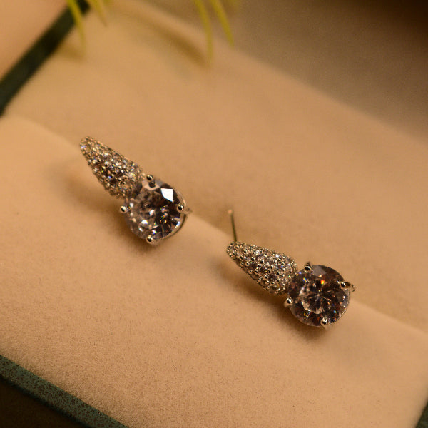 Luxury Unique Design Silver Plated Crystal Stones Earrings For Girls/women