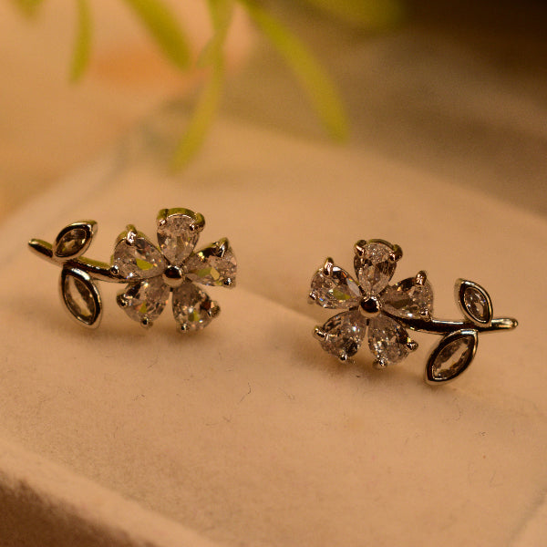 Elegant Design Silver Plated Crystal Stones Earrings For Girls/women