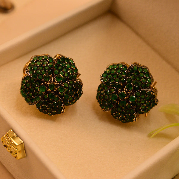 Luminous Unique Design Gold Plated Crystal Stones Earrings For Girls/women