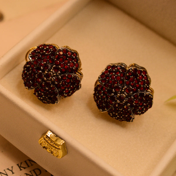 Luminous Unique Design Gold Plated Crystal Stones Earrings For Girls/women