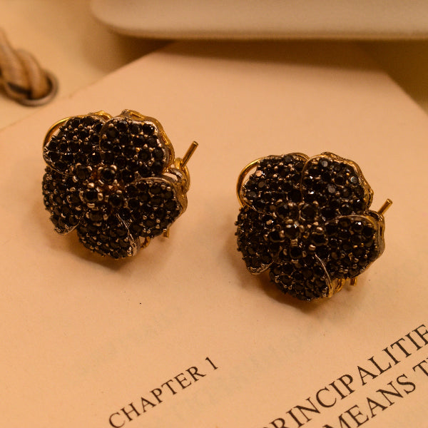 Luminous Unique Design Gold Plated Crystal Stones Earrings For Girls/women