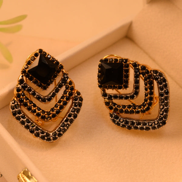 Elegant Unique Design Gold Plated Crystal Stones Earrings For Girls/women
