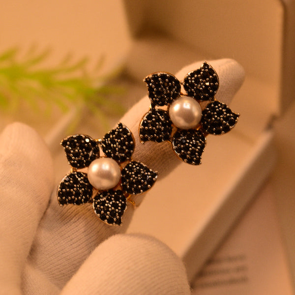 Sparkling Unique Design Gold Plated Crystal Stones Earrings For Girls/women