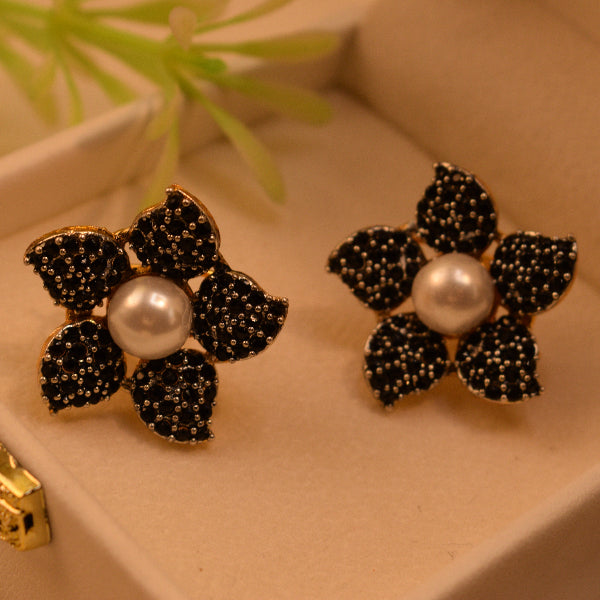 Sparkling Unique Design Gold Plated Crystal Stones Earrings For Girls/women