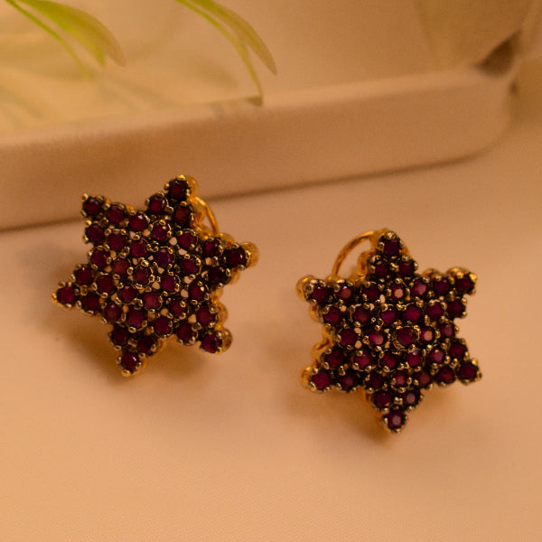 Charming Unique Design Gold Plated Crystal Stones Earrings For Girls/women