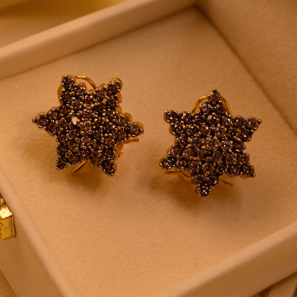 Charming Unique Design Gold Plated Crystal Stones Earrings For Girls/women