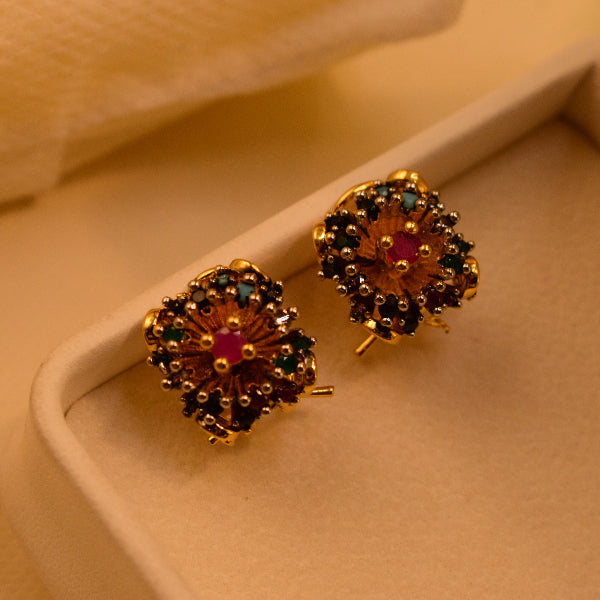 Dazzling Unique Design Gold Plated Crystal Stones Earrings For Girls/women