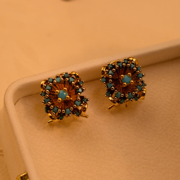 Dazzling Unique Design Gold Plated Crystal Stones Earrings For Girls/women