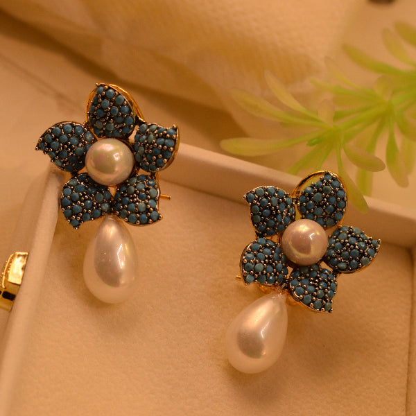 Beautiful Design Gold Plated Crystal Stones Earrings For Girls/women