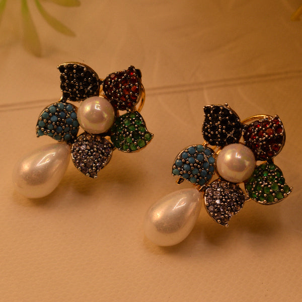 Beautiful Design Gold Plated Crystal Stones Earrings For Girls/women