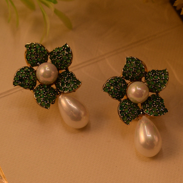 Beautiful Design Gold Plated Crystal Stones Earrings For Girls/women