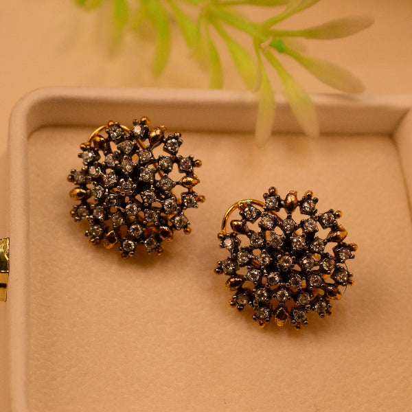 Sparkling Design Gold Plated Crystal Stones Earrings For Girls/women