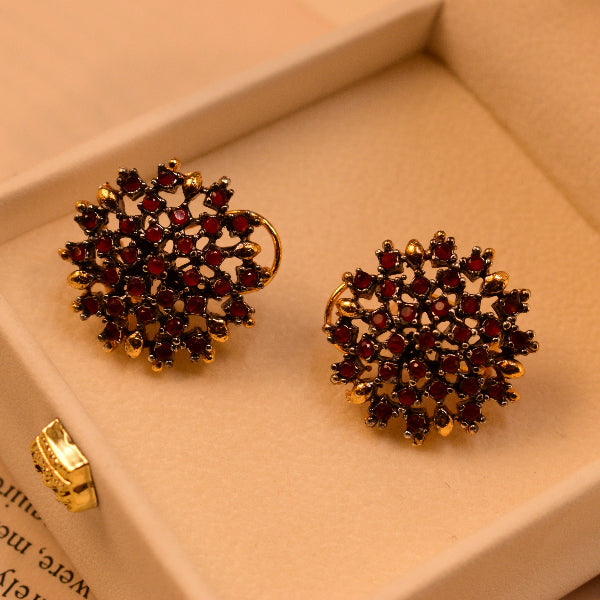 Sparkling Design Gold Plated Crystal Stones Earrings For Girls/women