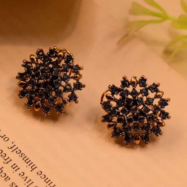 Sparkling Design Gold Plated Crystal Stones Earrings For Girls/women