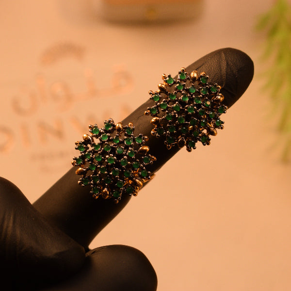 Sparkling Design Gold Plated Crystal Stones Earrings For Girls/women