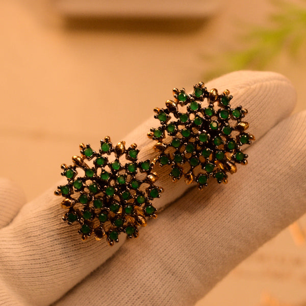 Sparkling Design Gold Plated Crystal Stones Earrings For Girls/women