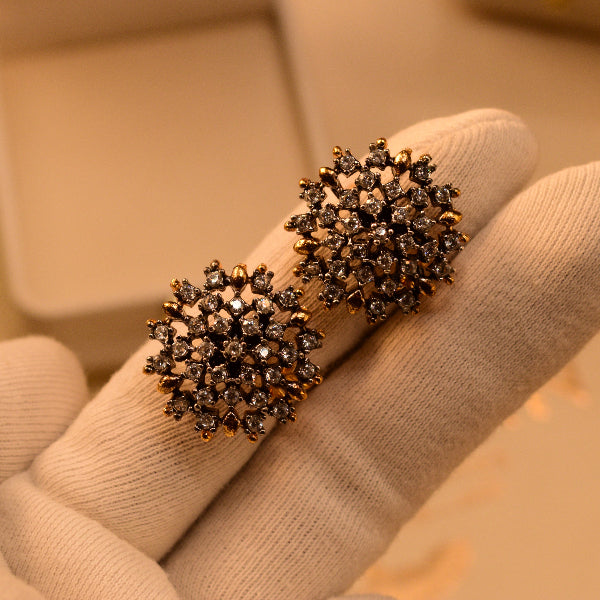 Sparkling Design Gold Plated Crystal Stones Earrings For Girls/women