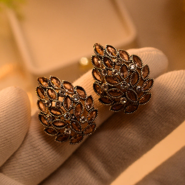 Luxury Design Gold Plated Crystal Stones Earrings For Girls/women