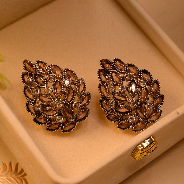 Luxury Design Gold Plated Crystal Stones Earrings For Girls/women
