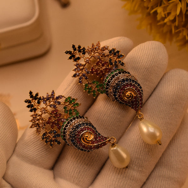 Charming Design Gold Plated Crystal Stones Earrings For Girls/women