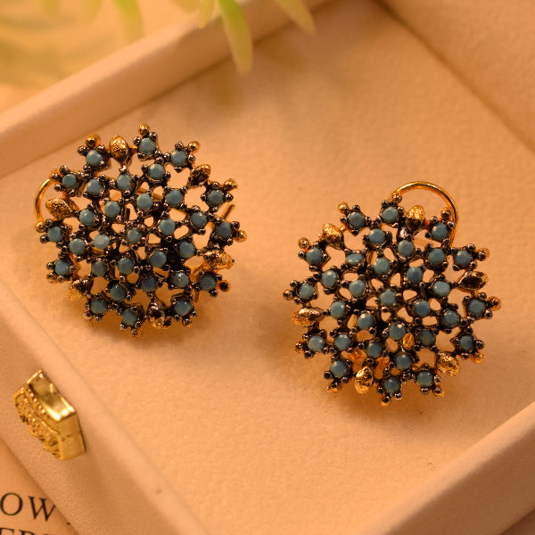 Luxury Unique Design Gold Plated Crystal Stones Earrings For Girls/women