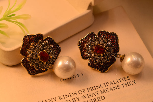 Charming Design Gold Plated Crystal Stones Earrings For Girls/women