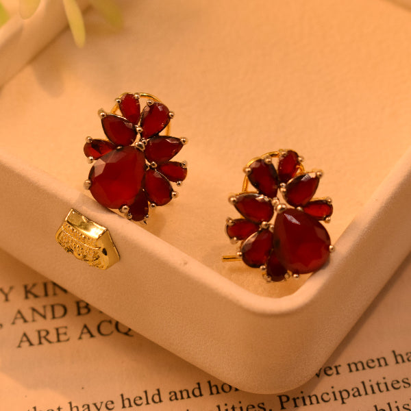 Dazzling Design Gold Plated Crystal Stones Earrings For Girls/women