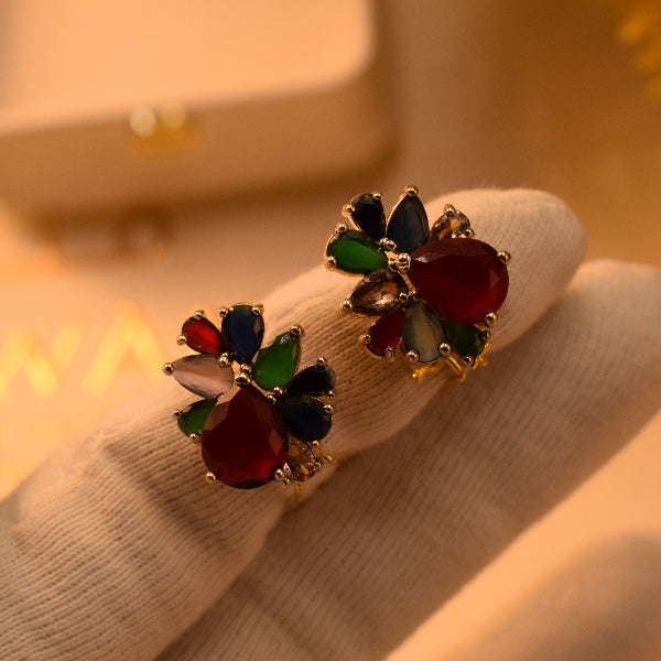 Dazzling Design Gold Plated Crystal Stones Earrings For Girls/women