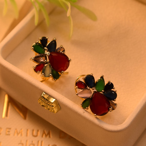 Dazzling Design Gold Plated Crystal Stones Earrings For Girls/women