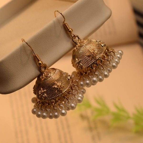 Beautiful Design Gold Plated Pearls Earrings For Girls/women