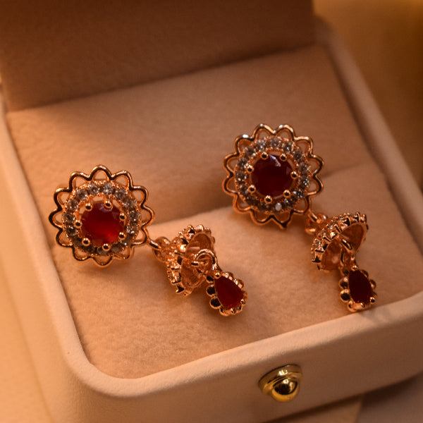 Gorgeous Design Gold Plated Crystal Stones Earrings For Girls/women