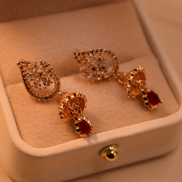 Charming Design Gold Plated Crystal Stones Earrings For Girls/women