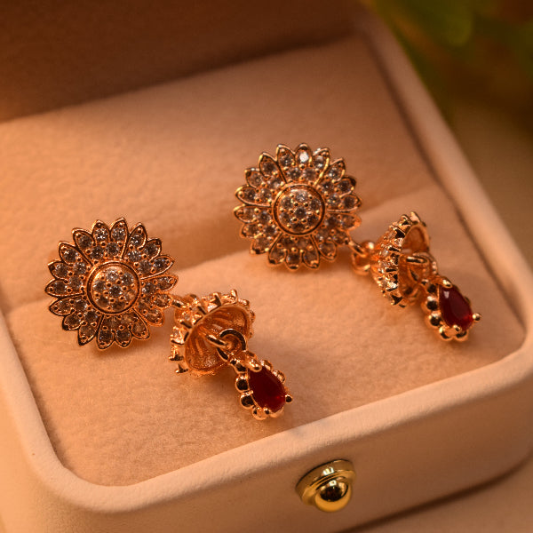 Dazzling Design Gold Plated Crystal Stones Earrings For Girls/women