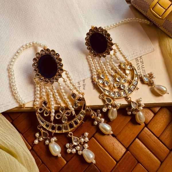 Beautiful Design Gold Plated Real Stones Earrings For Girls/women