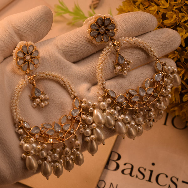 Glamorous Design Gold Plated Real Stones Earrings For Girls/women