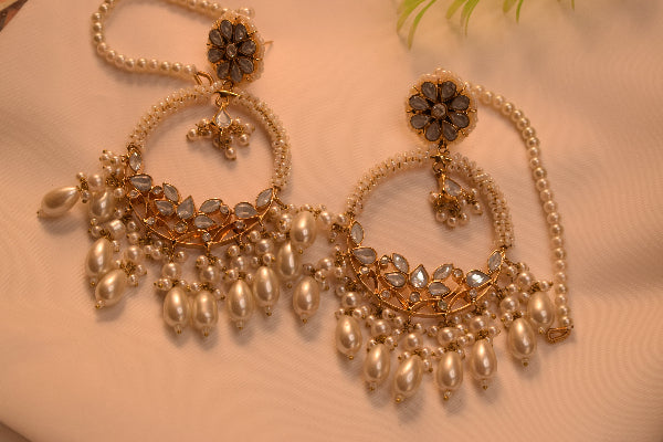 Glamorous Design Gold Plated Real Stones Earrings For Girls/women