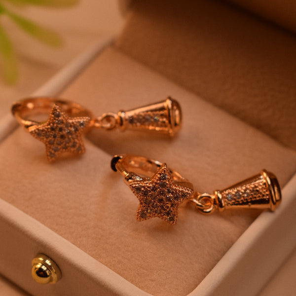 Sparkling Design Gold Plated Crystal Stones Earrings For Girls/women