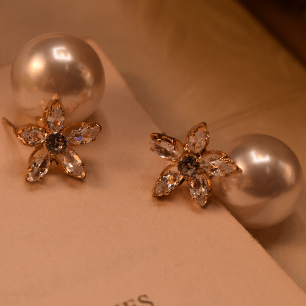 Dazzling Design Gold Plated Crystal Stones Earrings For Girls/women