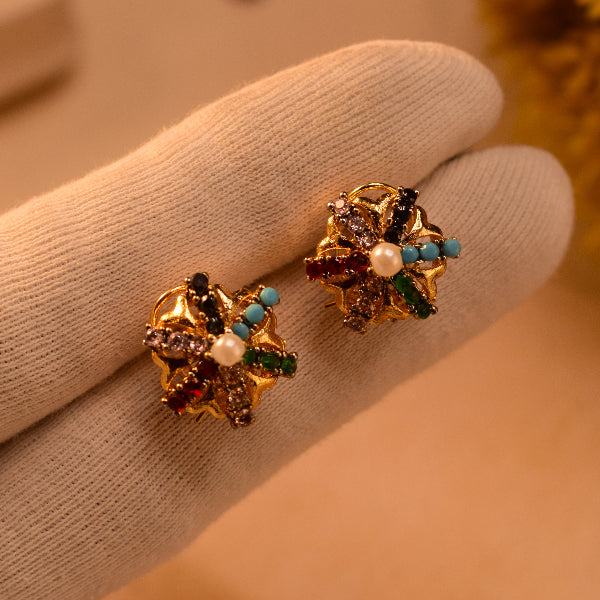 Beautiful Design Gold Plated Crystal Stones Earrings For Girls/women