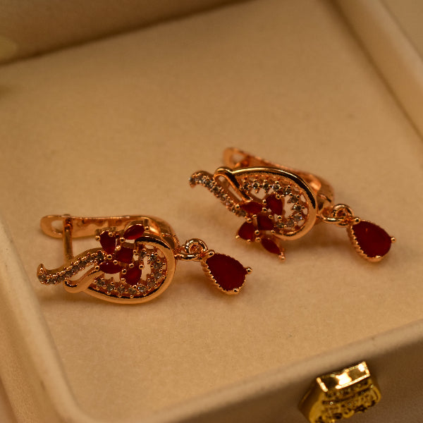 Dazzling Design Gold Plated Crystal Stones Earrings For Girls/women