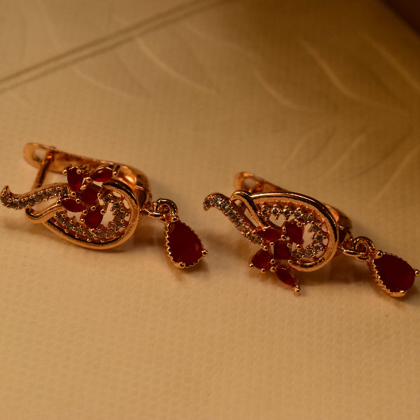 Dazzling Design Gold Plated Crystal Stones Earrings For Girls/women