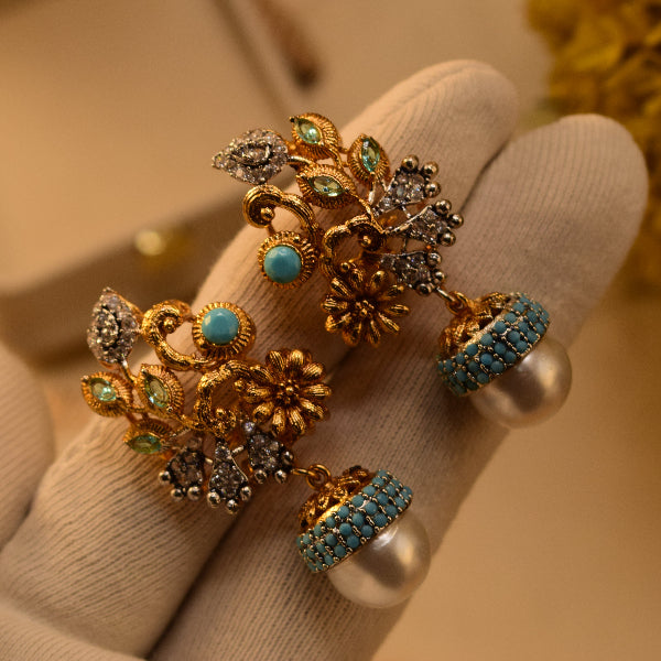 Luxury Design Gold Plated Crystal Stones Earrings For Girls/women