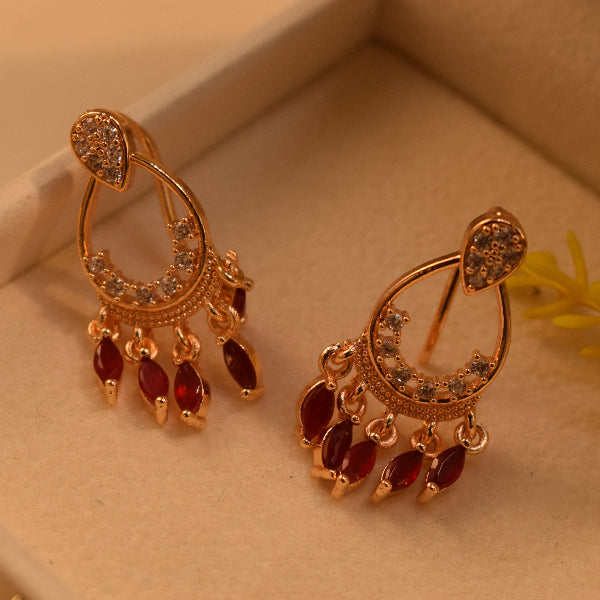 Elegant Design Gold Plated Crystal Stones Earrings For Girls/women