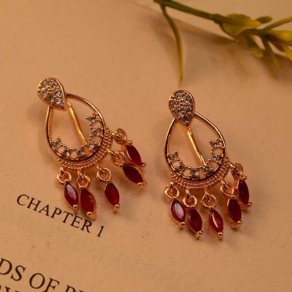 Elegant Design Gold Plated Crystal Stones Earrings For Girls/women
