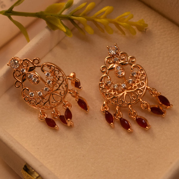Gorgeous Design Gold Plated Crystal Stones Earrings For Girls/women